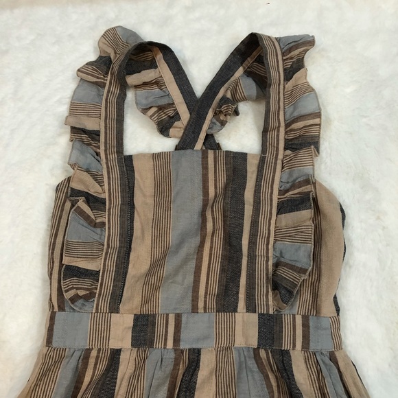 Pologram Striped Pinafore Overall Midi Dress - Picture 4 of 5